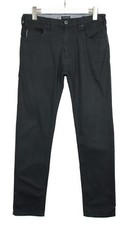 ARMANI JEANS J45 Regular Hose Herren W30/L34 Zip Fly Nadelstreifen Schwarz