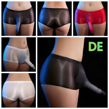 DE~Herren Seide Glanz Slips Boxershorts Durchsichtig Unterhose Männer Erotische