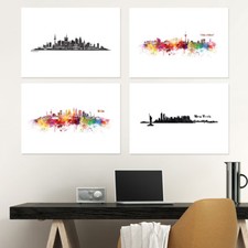 JUNIWORDS Poster "Skylines" Geschenk Idee Geburtstag Stadt City DIN A4 A3 A2 A1