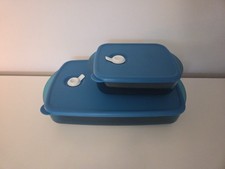 Tupperware 2x Mikrowelle Behälter Dosen 1,4 Liter 600 ml Neu Micro Fix Flach