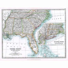 Antike Karte 1914 - Vereinigte