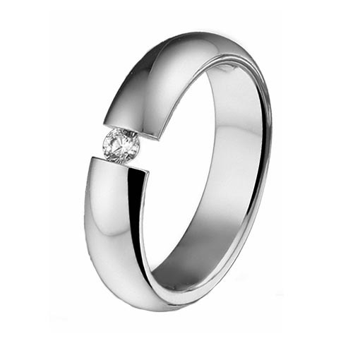 Solitär ring mit - ,