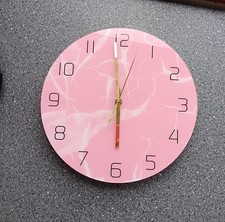 Wanduhr rosa 30cm Marmor Optik wie neu