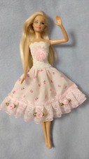 Barbie Kleid Sommer Rosen Party Ballkleid Prinzessin Blumen Brautkleid Rosa K13