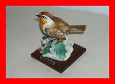 Top G. Armani Figur Vogel  auf Stein mit Blätter + Beeren  Florence Capodimonte