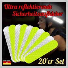 20x Reflektierende Aufkleber Reflektor Sicherheits Leuchtstreifen Selbstklebend