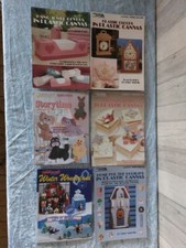 4/    Plastic Canvas/ Stramin  Anleitungen 6 Stück. In ENGLISCH geschrieben.  