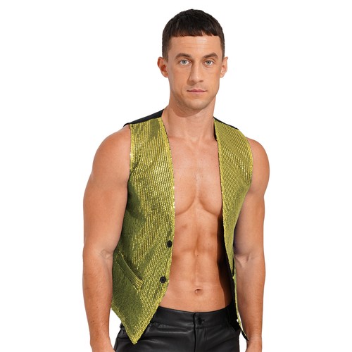 Herren pailletten weste - de,