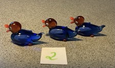 3 Enten handgefertigt an der Lampe aus Lauschaer Glas ca. 1985