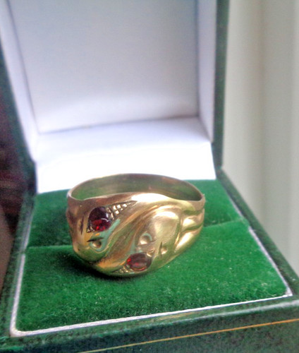 Gelbgold schlangenring - 9, &