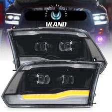 Für 2009-2018 Dodge Ram 1500 2500 3500 LED DRL Dual Projektor Front Scheinwerfer