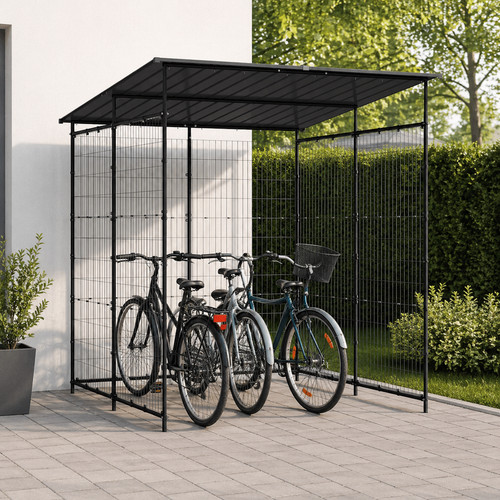 Fahrradschuppen stahl metall - fahrradschuppen,