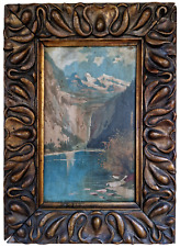 ? Antikes kl. Ölgemälde auf Holzplatte um 1920 im schönen Rahmen - 29 x 21 cm