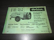 Holder Betriebsanleitung ET Liste Zapfwellen Anhänger Spritze Z10 TU7 Z15 TU8! 