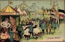 Ak Vergnügungspark, Fest, Feiernde Menschen, Großer Kinder-Brutapparat - 4004044