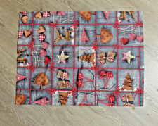 Tischläufer Weihnachten 45x60cm grau rot weiß braun schöne Motive Herzen usw