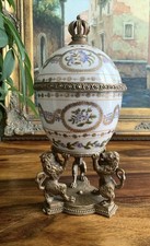 Porzellan Dose Löwen Bronze