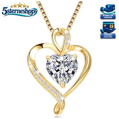 Herzkette 925 silber - silber, messing