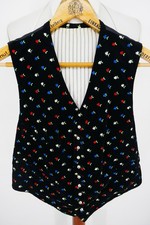 Trachten Weste Gilet Gr.44 100% Viscose+ Polyester Schwarz Guter Zustand