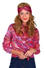 Bluse Disco 70er pink Karneval