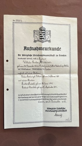 Urkunde dokument 1912 - urkunde,