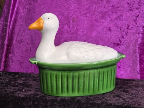 Vintage majolika terrine ente - vintage,