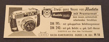 138) Balda Kamerawerk Bunde Balda-matic mit Prontormat Werbung Reklame 1959