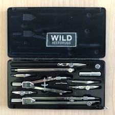 WILD Heerbrugg RZ22 Reisszeug (Zirkel) Set um 1960 NEU!
