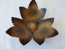 Schale Metallschale Obstschale, Blattschale aus 3 Ahornblätter aus Metall
