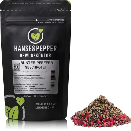 100g bunter pfeffer - 100g, geschrotet