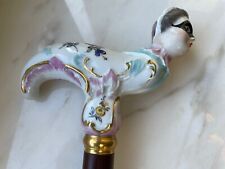 Antiker Spazierstock mit Porzellangriff um 1900/ Antique cane/walking stick