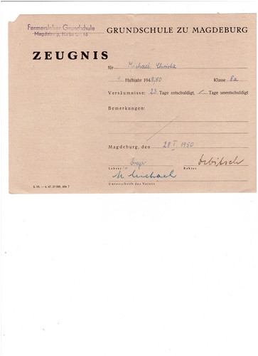 Altes zeugnis von - altes,