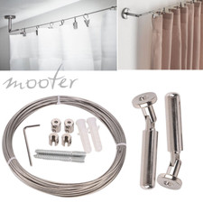 Edelstahl Seilspanner Seilspanngarnitur Gardinenseil Vorhang Set Drahtseil Neu