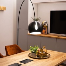 s.luce Ball Design-Bogenlampe Marmorfuß Bogenleuchte Stehlampe Stehleuchte