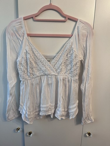 Hollister babydoll bluse weiß - babydoll,