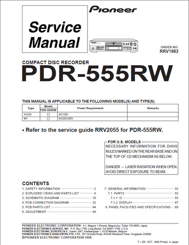 Service manual für pioneer - manual,