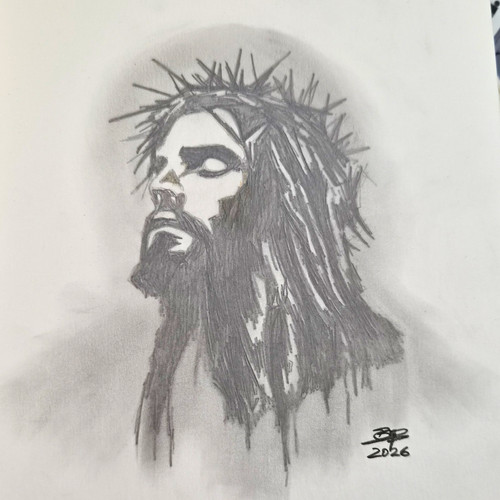 Bleistiftzeichnung christus - bleistiftzeichnung,