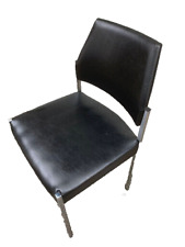 60er 70er Mauser Design Stahlrohr Stuhl + Schwarz Leder Chrom,Lounge Clubsessel 