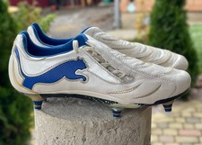 Puma PowerCat 1.10 SG weiß blau Känguruleder Fußballschuhe Größe US7,5...