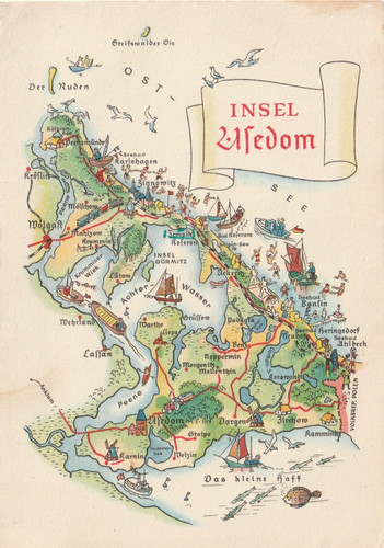 Ddr landkartenmotiv insel - ak,