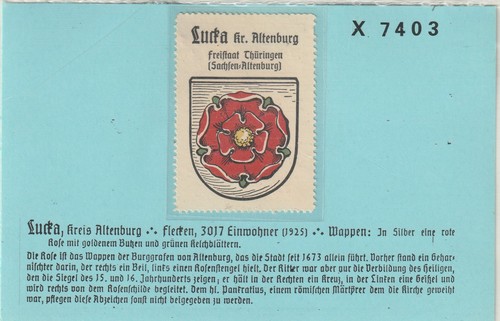 Reklamemarke wappen von lucka - reklamemarke,