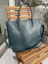 NEU Zara Tasche Shopper Petrol Grün Kroko Optik