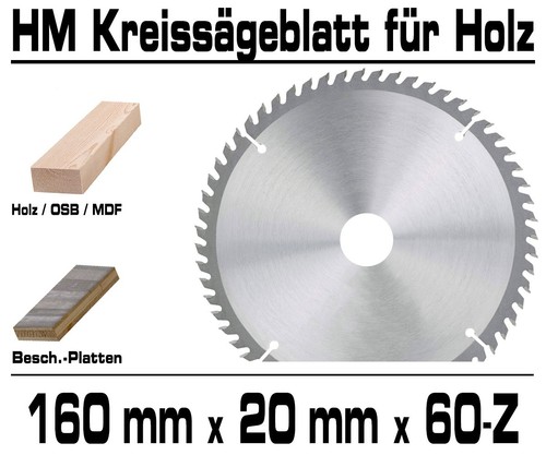 Hartmetall kreissägeblatt 160 - hartmetall,