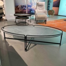 Mobliberica Couchtisch Join Oval Steinplatte Tapa Gestell EP 2471 F Metall