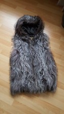 JIN DIAOFUR Weste Damen Silberfuchs Weste/Kapuze 36/38 Neuw