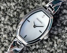 Sekonda Uhr, Tonneau Perle & Diamant Zifferblatt Edelstahl Armband