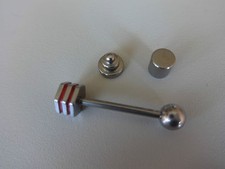 Zunge Set 3 Gewichte Rund Hantel Hexagon Chirurgenstahl  + Stab 16mm tongue lot