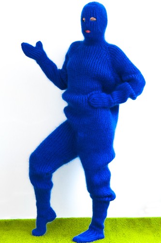 Blue thick catsuit full
