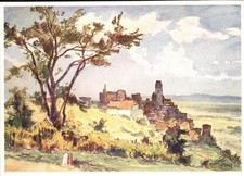 Neuleiningen Bergdorf Aquarell, Karl Graf, Künstlerk