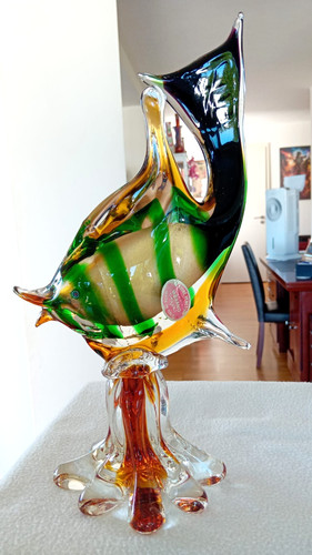Große schwere glas skulptur - glas,